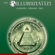 Cover des E-Books 'Die Illuminaten' mit dem Emblem der Illuminaten einer Pyramide in einem Kreis auf dunkelgrünem Hintergrund