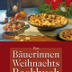 Cover des Buches 'Das Bäuerinnen Weihnachts Backbuch' mit einem gedeckten Tisch mit Keksteller und Adventkranz