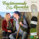 Cover des Buches 'Trachtenmode und Alpenchic' mit einem Mann und einer Frau auf Heu sitzend und drei Wollknäuel