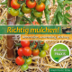 Cover des Buches 'Richtig mulchen' mit einer Tomatenstaude und ein mit Stroh und Gräser bedeckter Boden