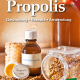 Cover des Buches 'Propolis' mit einem Fläschchen, Creme, Wachs und ein umgekipptes Glas mit Propolis