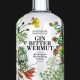 Cover des Buches 'Gin, Bitter, Wermut' mit einer Ginflasche, auf der verschiedene Blumen sind
