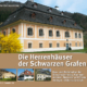 Cover des Buches 'Die Herrenhäuser der Schwarzen Grafen' mit einem abgebildeten Herrenhaus und drei weiteren kleinen Abbildungen mit weiteren Herrenhäusern