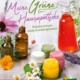 Cover des E-Books 'Meine grüne Hausapotheke' mit vier Cremen befüllten Tiegeln, Flaschen und dazwischen Blumen