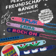 Cover des Buchs 'Persönliche Freundschaftsbänder selbst knüpfen' mit verschiedenen bunten Freundschaftsbändern