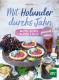 Cover des Buches 'Mit Holunder durchs Jahr' mit Süßspeisen, Einmachgläser und Holunder