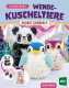 Cover des Buches 'Flauschige Wende-Kuscheltiere selbst gehäkelt' mit verschiedenen gehäkelten Stofftieren