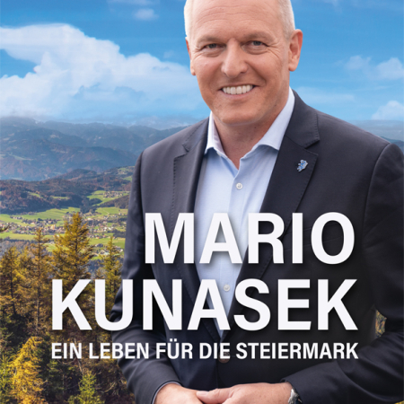 Cover des Buches 'Mario Kunasek' mit einem Portrait von Mario Kunasek