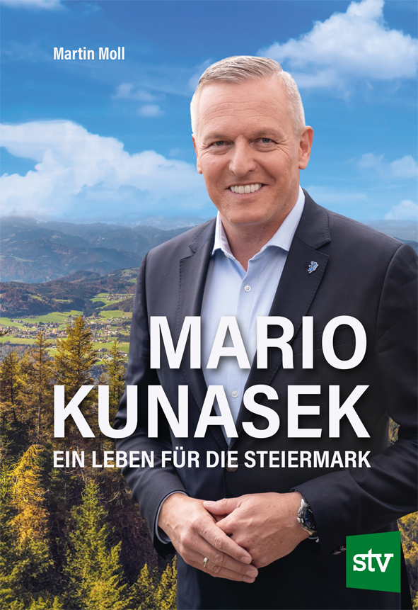 Cover des Buches 'Mario Kunasek' mit einem Portrait von Mario Kunasek