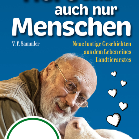 Cover des E-Books 'Tiere sind auch nur Menschen' mit dem Portraitfoto des Autors und einer Kuh