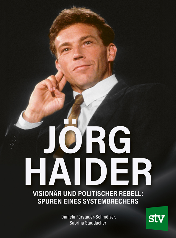 Cover des Buches 'Jörg Haider' mit Portraitfoto von Jörg Haider auf schwarzem Hintergrund