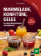 Cover des Buches 'Marmelade, Konfitüre, Gelee' mit drei Marmeladegläsern und verschiedenen Beeren