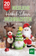 Cover des Buches 'Niedliche Häkel-Ideen für Weihnachten' mit einen gehäkeltem Rentier, Weihnachtswichtel und Weihnachtsmann