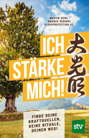 Cover des Buches 'Ich stärke mich' mit einem Baum und einer Tao-Kalligraphie