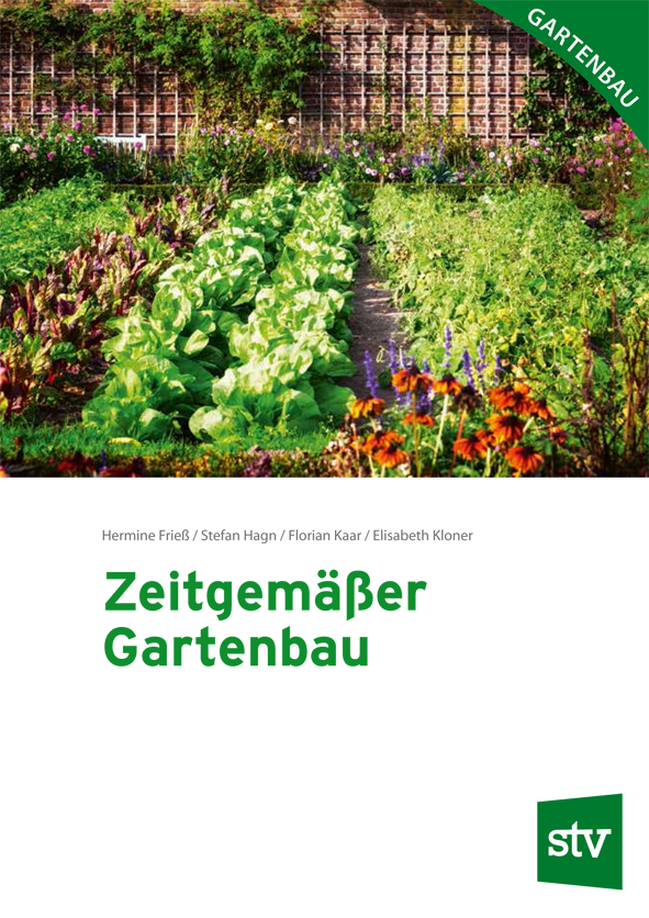 Cover des Buches 'Zeitgemäßer Gartenbau' mit angebauten Gemüse im Garten