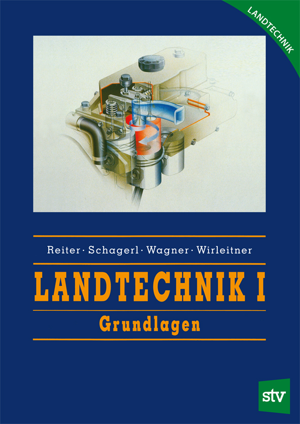 Cover des Buches 'Landtechnik 1' mit der Skizze des Innenteils einer Maschine