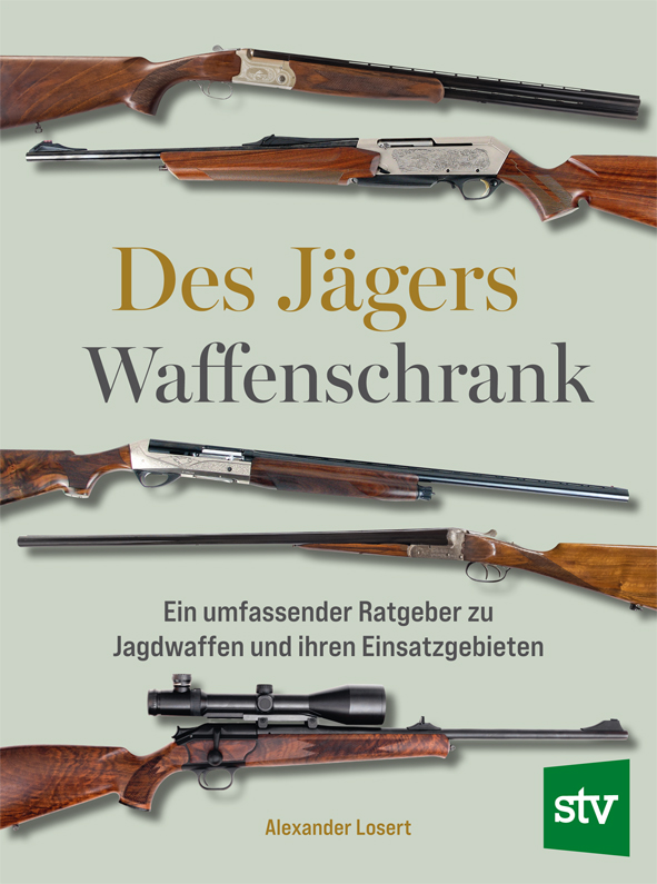 Cover des Buches "Des Jägers Waffenschrank" mit fünf abgebildeten Gewehren